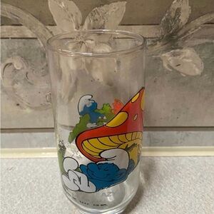 Vintage 1982 Lazy Smurf Glass - Clear